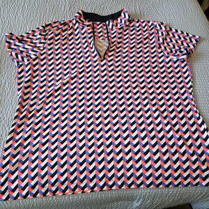 TAIL- White Label- Chevron Golf Top-2XL